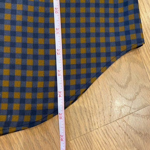 Ann Taylor Navy and Brown Checked Button Down Blouse XS - Picture 15 of 17